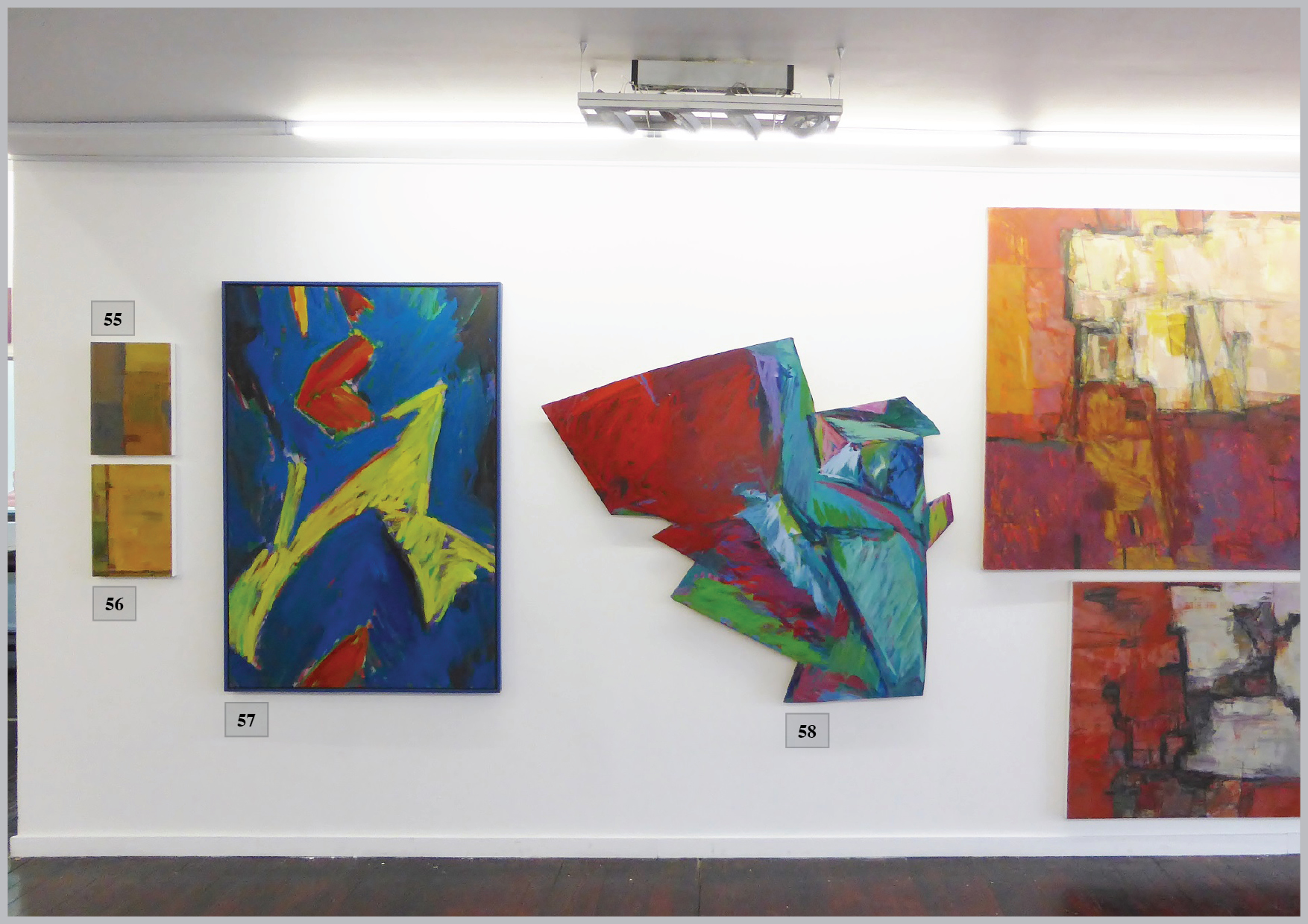 A collection of great looking colourful abstract artworks that are architectural and heritage buildings from the best artist in Christchurch that are for sale